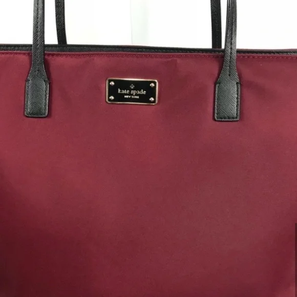 Kate Spade Maroon Merlot Nylon Carry All Tote Bag Brand New - Picture 6 of 8
